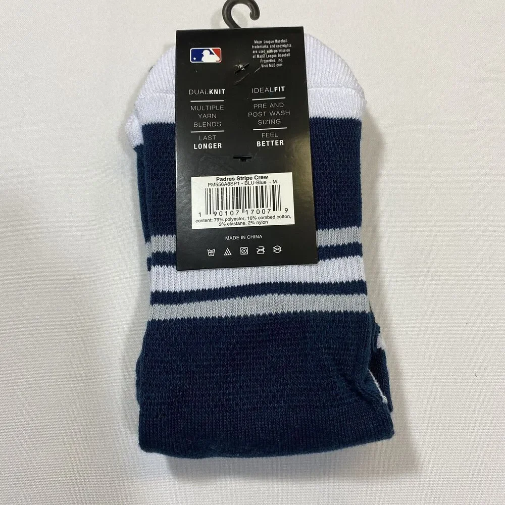 San Diego Padres PWKY Athletic Fit Socks Boy's Size‎ M Navy Blue Tatis Machado